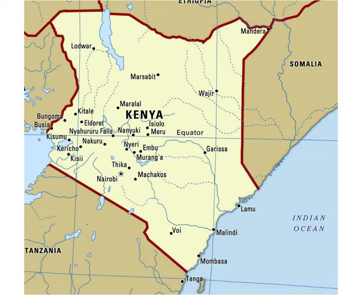 evenaar in Kenia kaart