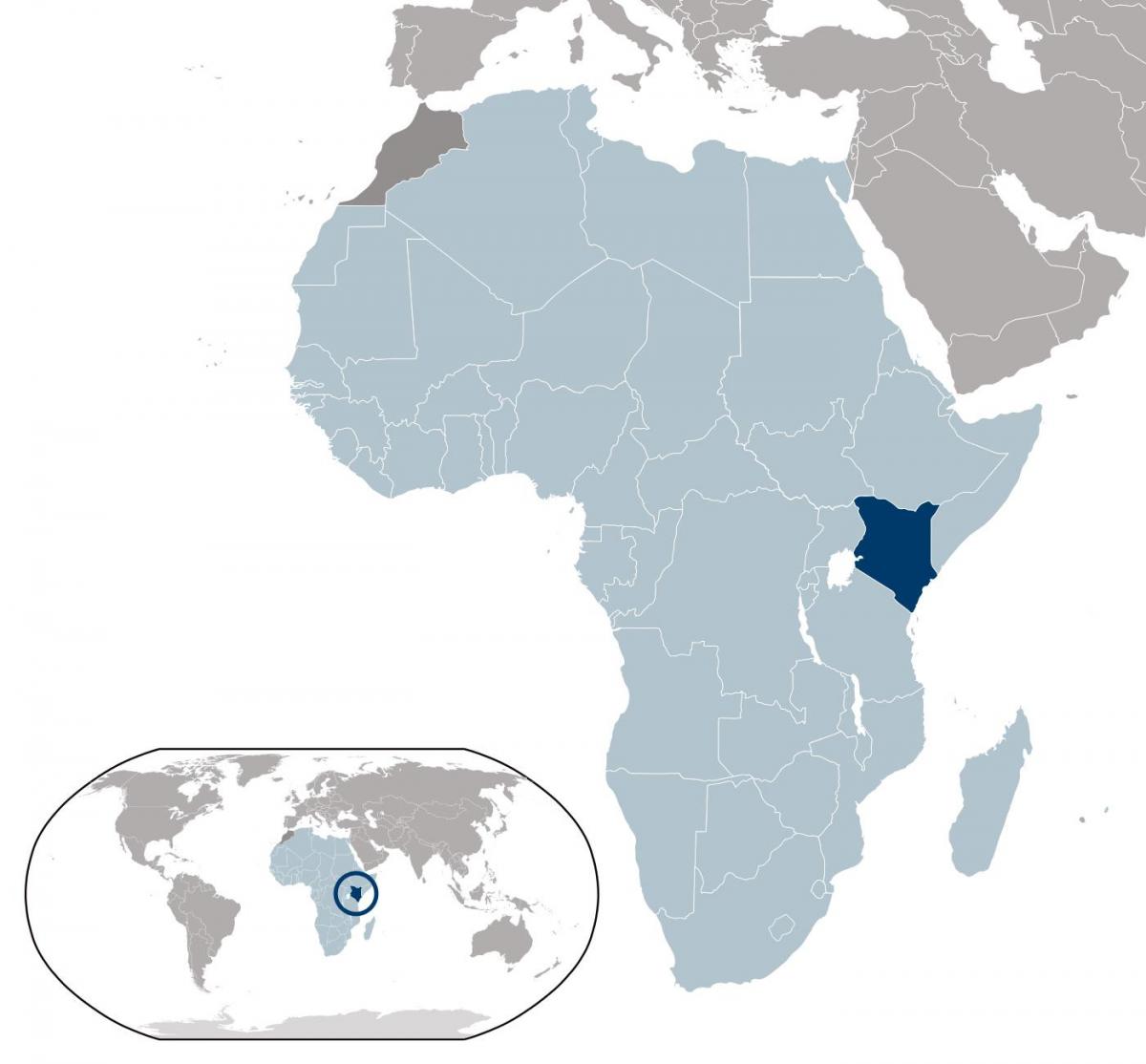 Kenia locatie op de kaart