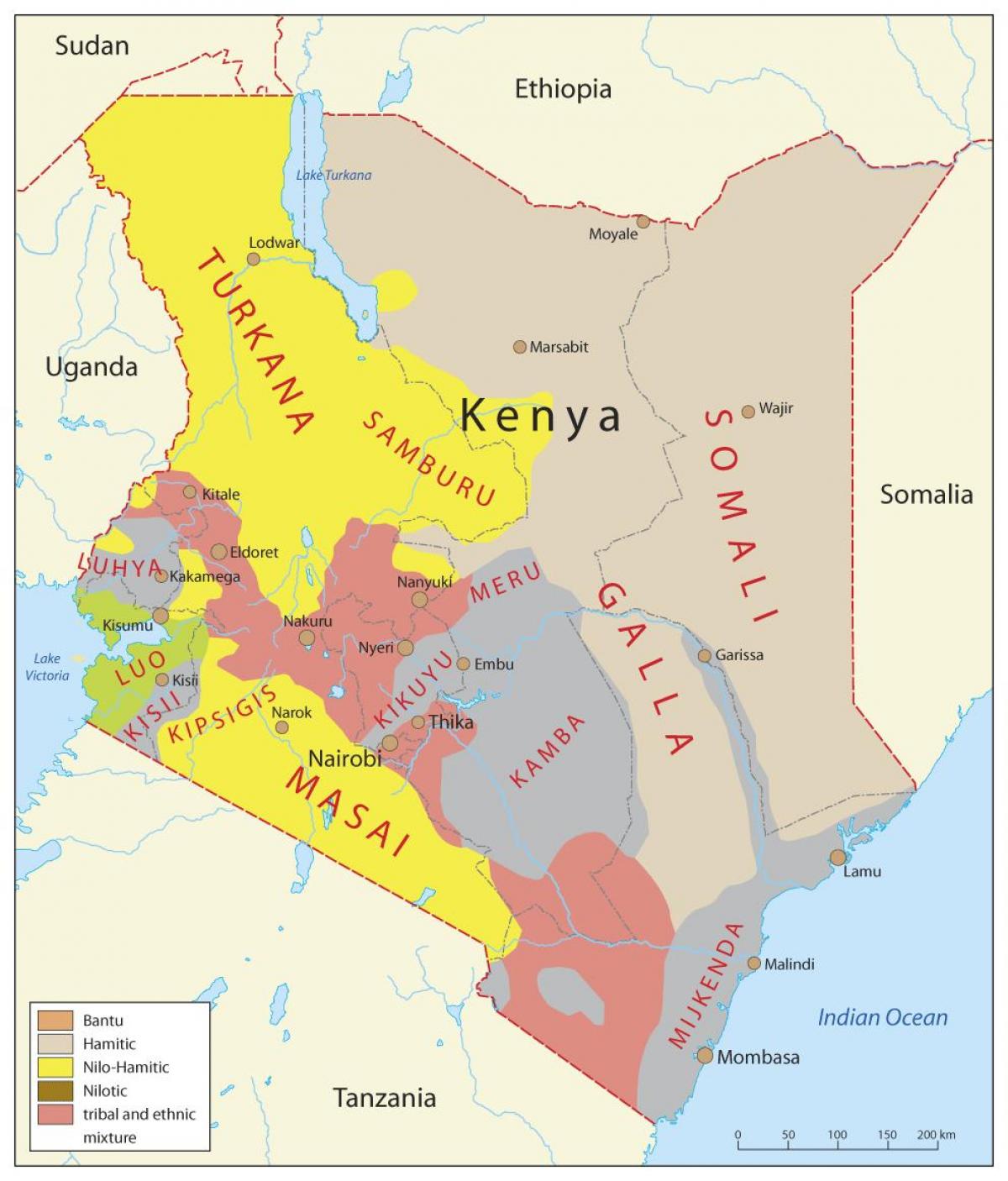 Kenia etnische kaart