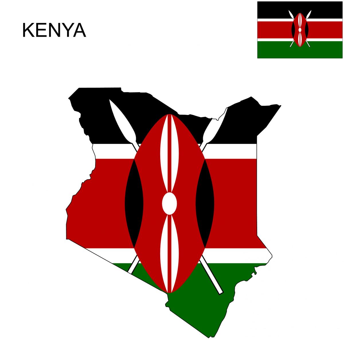 kaart van Kenia vlag
