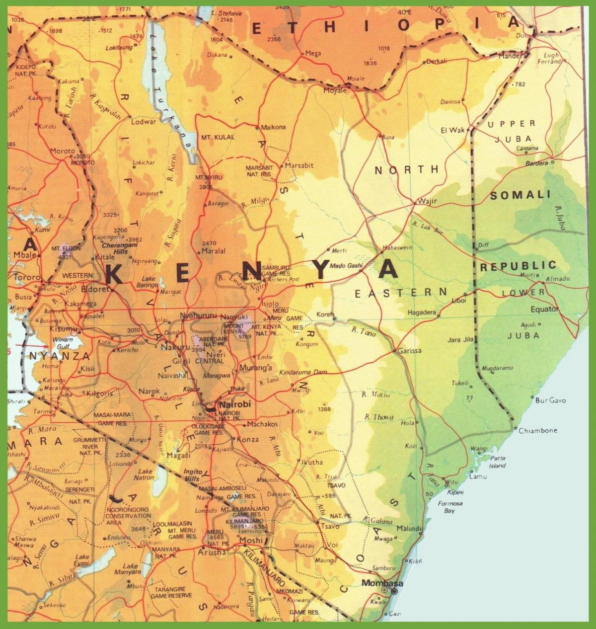 Kenia wegennet kaart