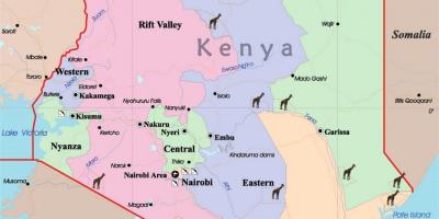 Grote kaart van Kenia