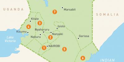 Kaart van Kenia tonen provincies