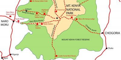Kaart van mount Kenya