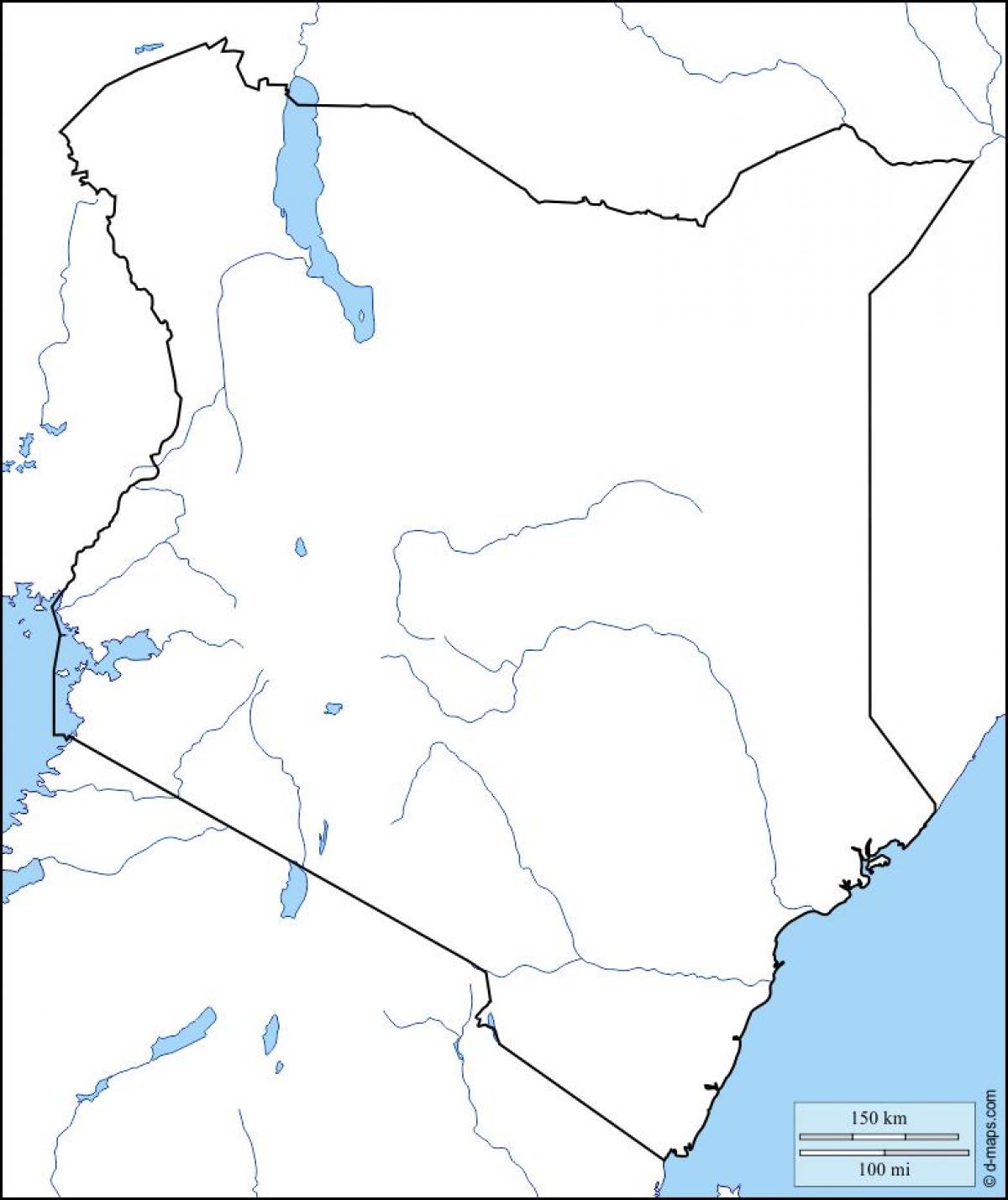 kaart blanco kaart van Kenia
