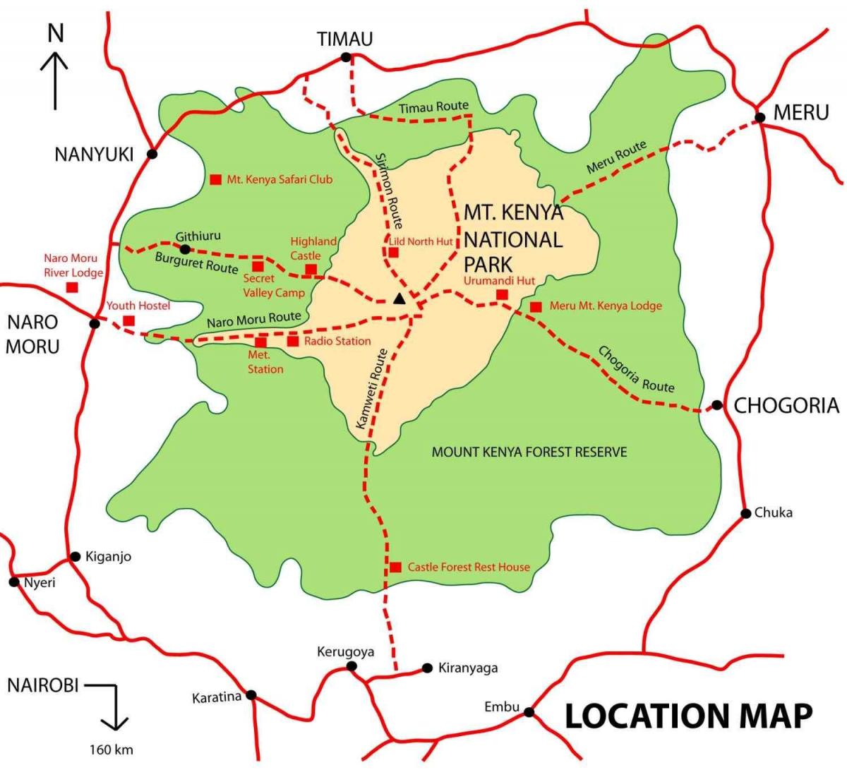 kaart van mount Kenya