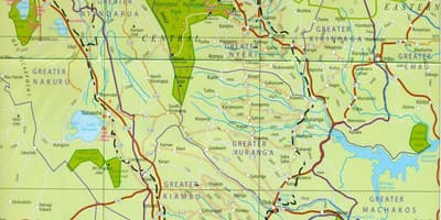 Kaart van centraal Kenia