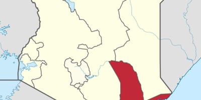Kaart van de kust van de provincie van Kenia