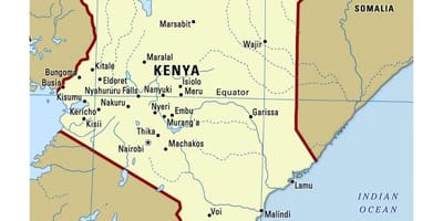 Evenaar in Kenia kaart