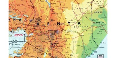 Kenia geografische kaart