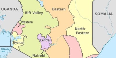 Kenia administratieve kaart