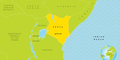 Nairobi-Kenia op de kaart