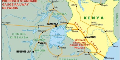 Kenia standaard gauge railway kaart